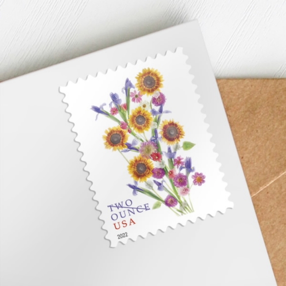100 Sunflower Bouquet‎ Forever 2 Ounce Postage Stamps USPS Wedding Invitations
